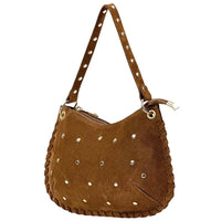 Savannah Suede Leather Shoulder Bag - Leather Italiano