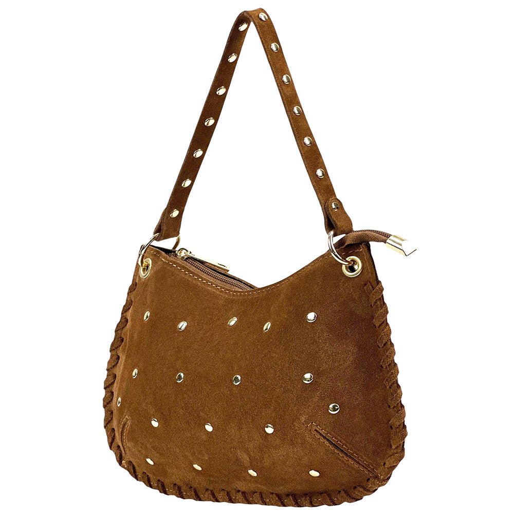 Savannah Suede Leather Shoulder Bag - Leather Italiano
