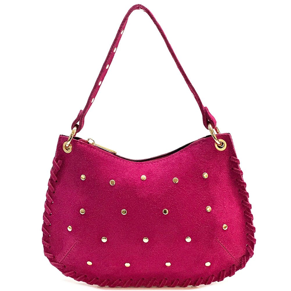 Savannah Suede Leather Shoulder Bag - Leather Italiano