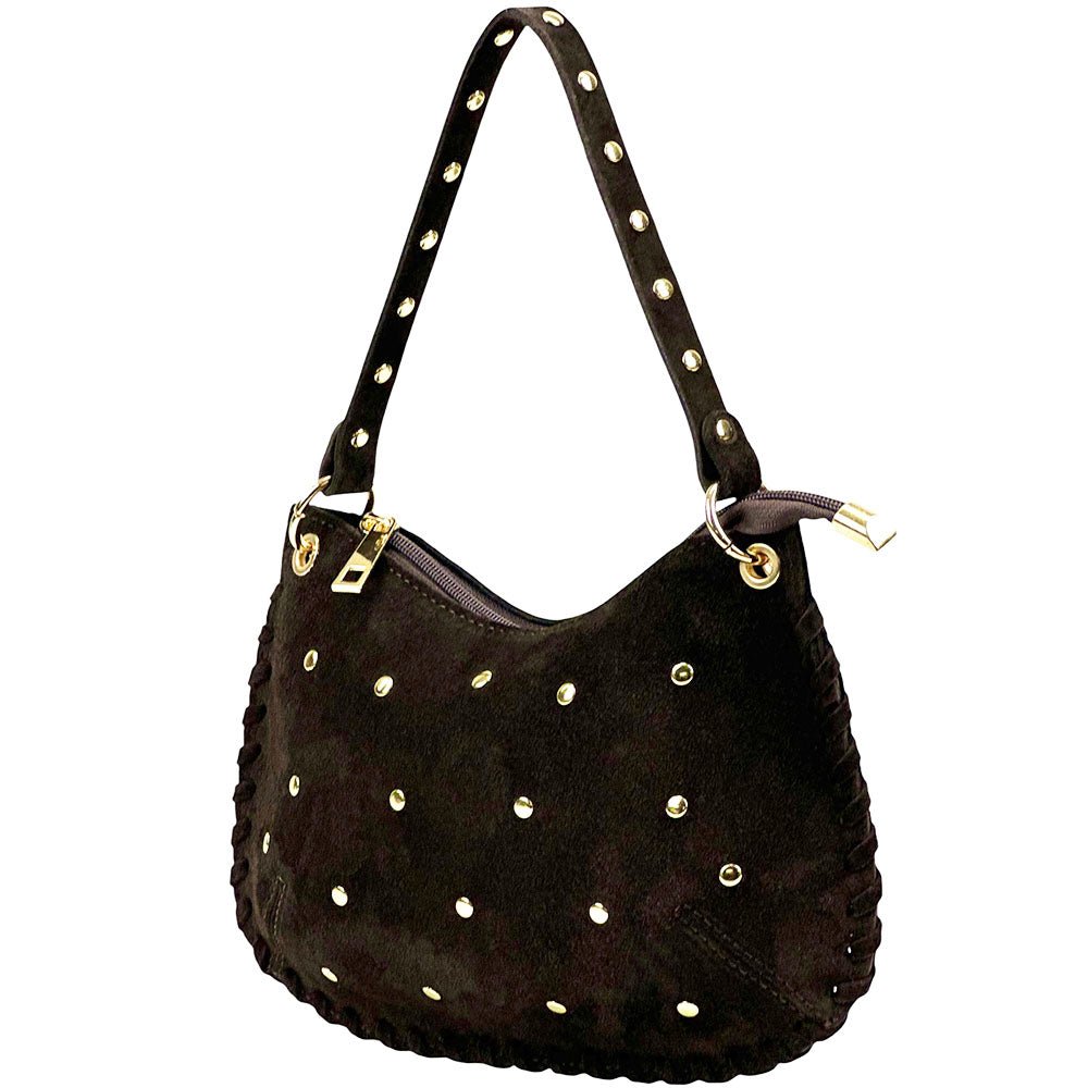 Savannah Suede Leather Shoulder Bag - Leather Italiano