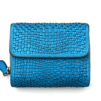 Selenia Washed Cow Leather Woven Wallet - Leather Italiano