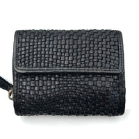 Selenia Washed Cow Leather Woven Wallet - Leather Italiano