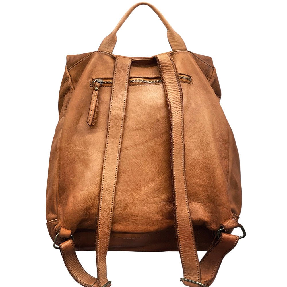 Selmira Washed Cow Leather Backpack - Leather Italiano