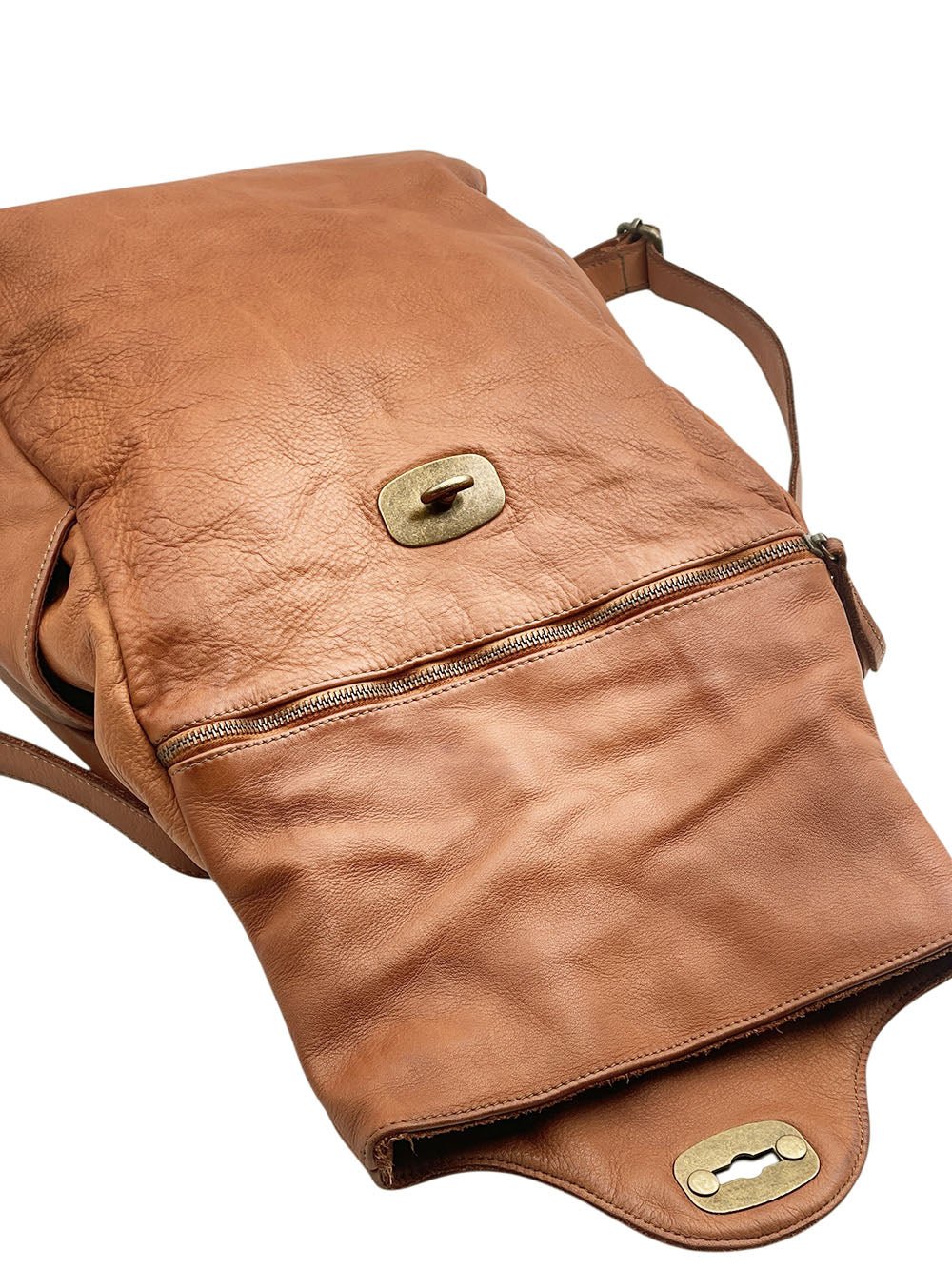 Selmira Washed Cow Leather Backpack - Leather Italiano