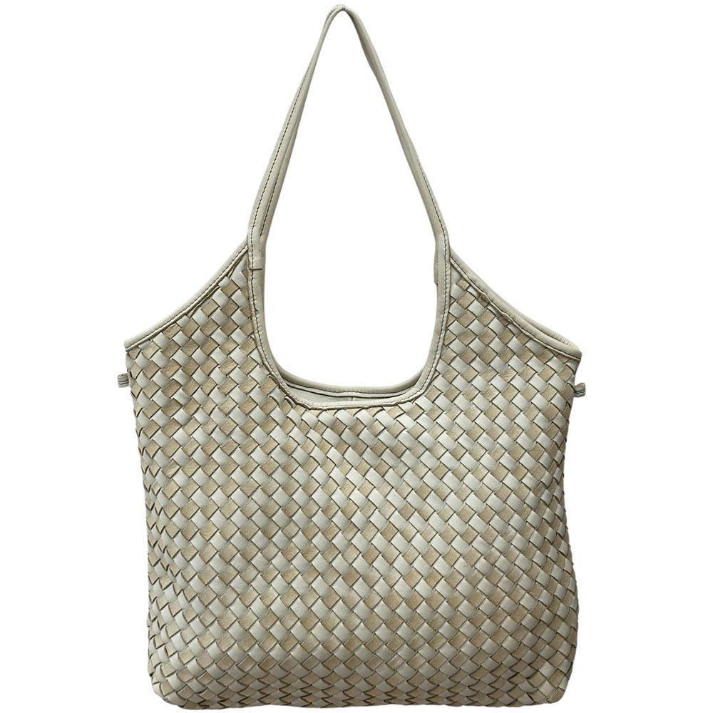 Serenica Woven Soft Washed Cow Leather Hobo Bag - Leather Italiano