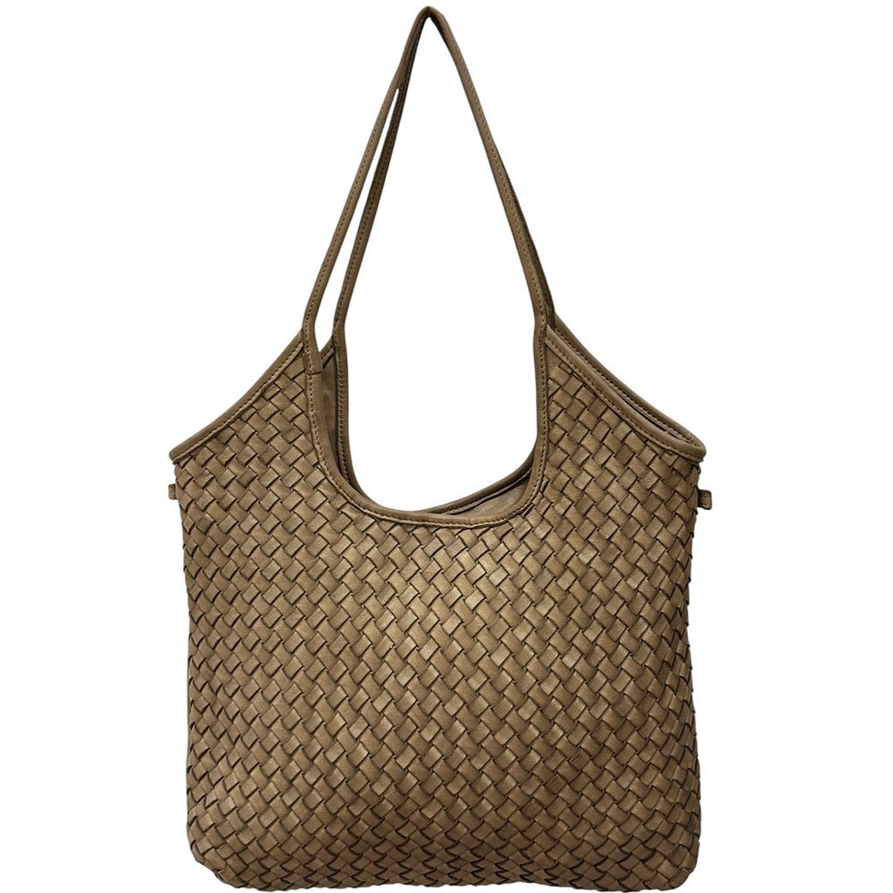 Serenica Woven Soft Washed Cow Leather Hobo Bag - Leather Italiano