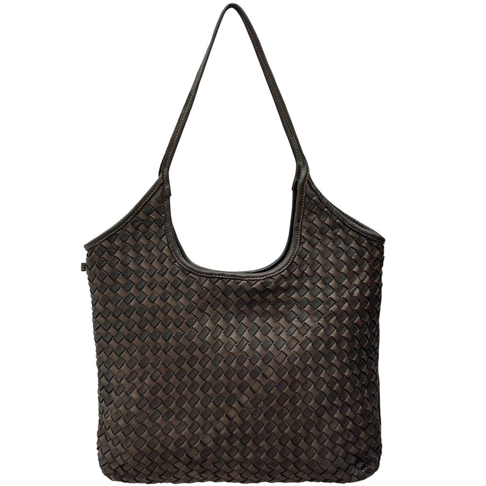 Serenica Woven Soft Washed Cow Leather Hobo Bag - Leather Italiano