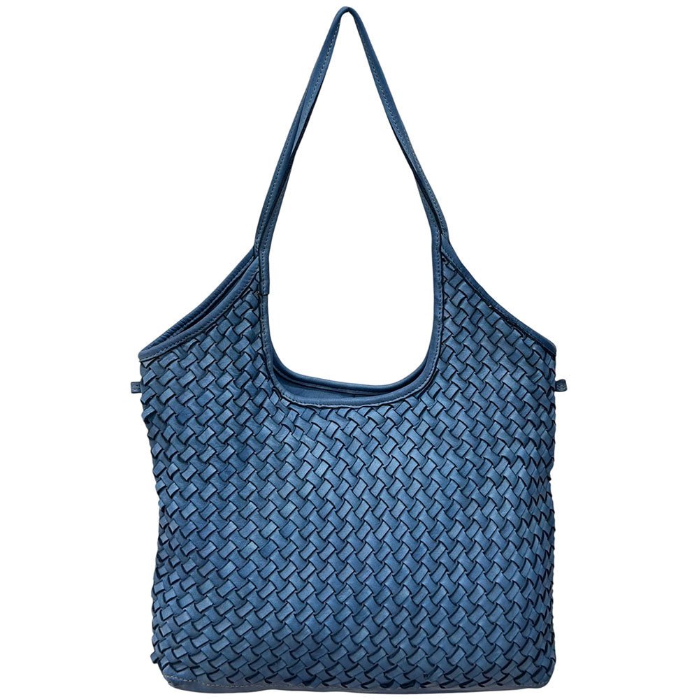Serenica Woven Soft Washed Cow Leather Hobo Bag - Leather Italiano