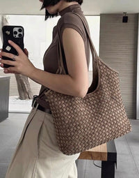 Serenica Woven Soft Washed Cow Leather Hobo Bag - Leather Italiano