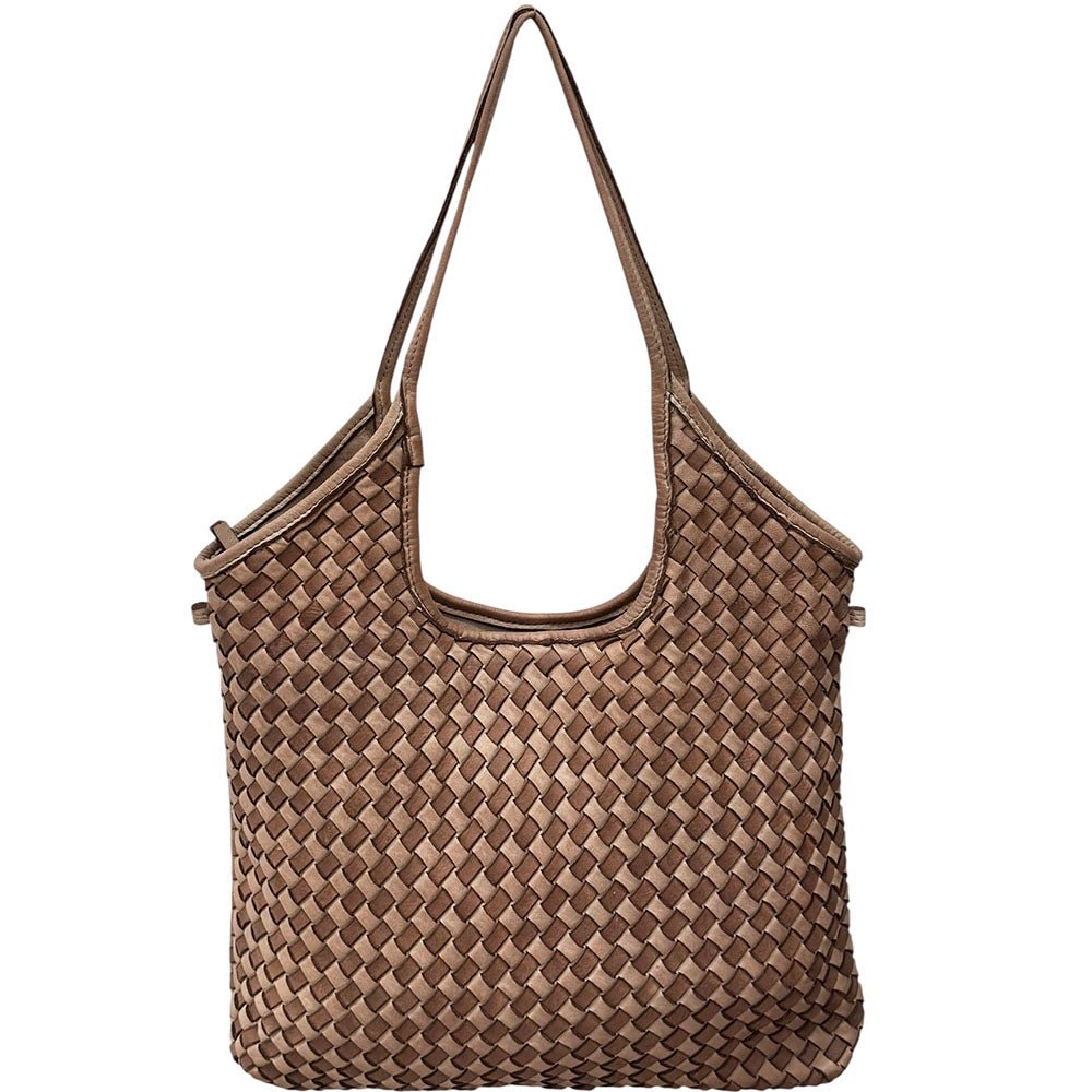 Serenica Woven Soft Washed Cow Leather Hobo Bag - Leather Italiano