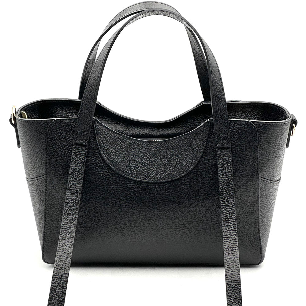 Serilda Italian Cow Leather Structured Shoulder Bag - Leather Italiano