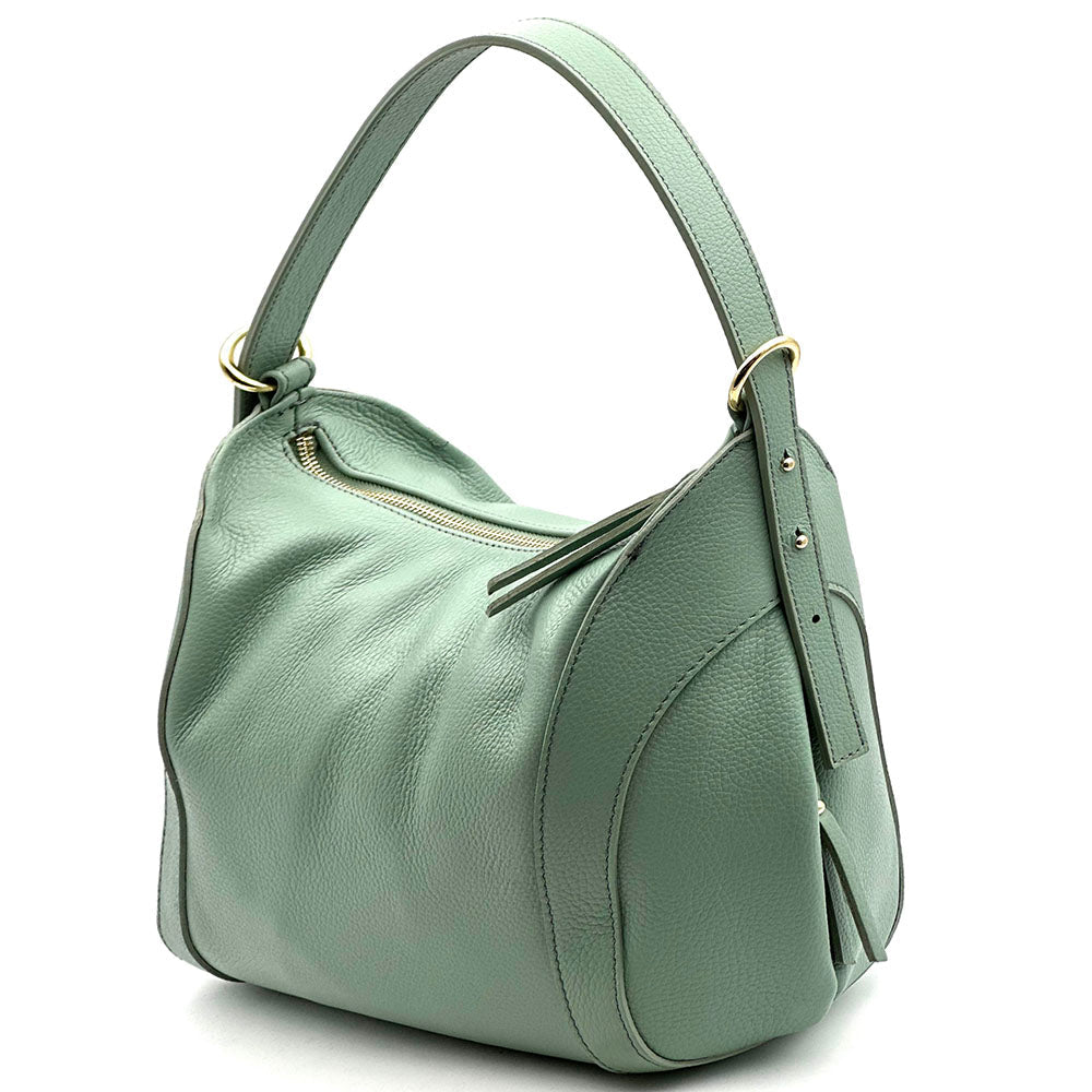 Silvia Italian Leather Shoulder Bag - Leather Italiano