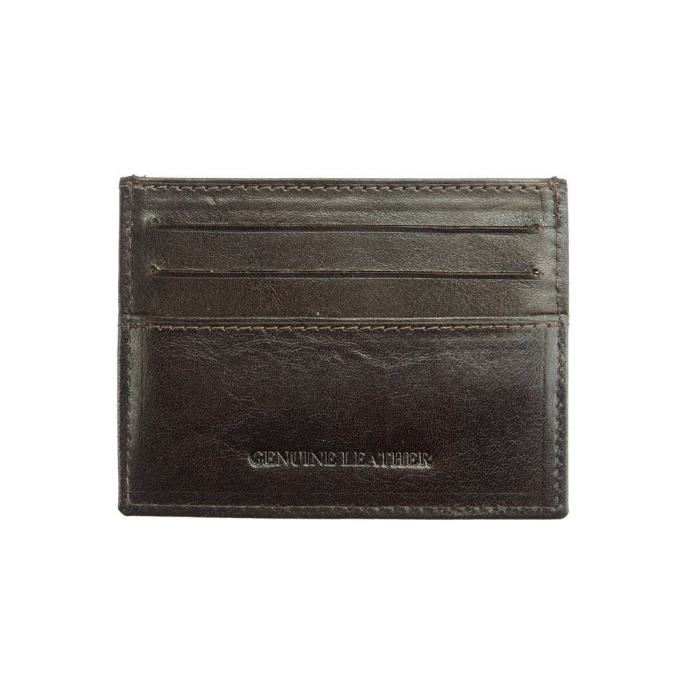 Simple Leather Card Holder V - Ultra - Slim Front Pocket Wallet - Leather Italiano