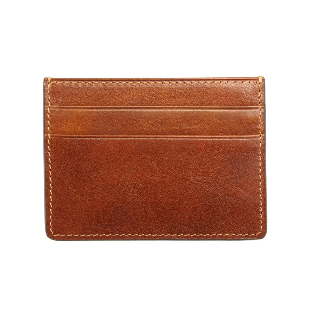Simple Leather Card Holder V - Ultra - Slim Front Pocket Wallet - Leather Italiano