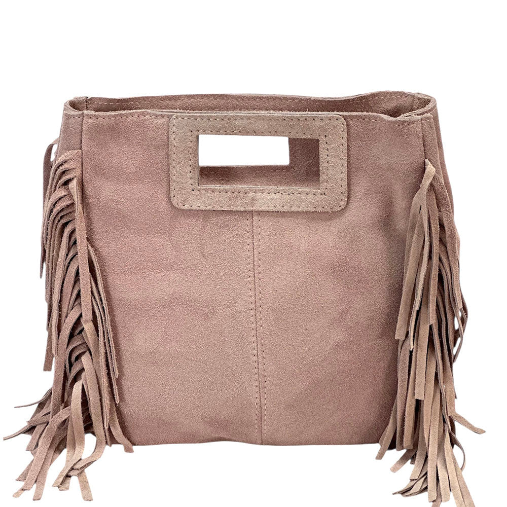 Solaio Cow Leather Fringe Handbag - Leather Italiano