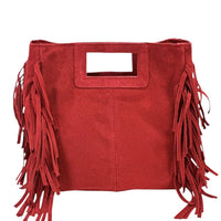 Solaio Cow Leather Fringe Handbag - Leather Italiano