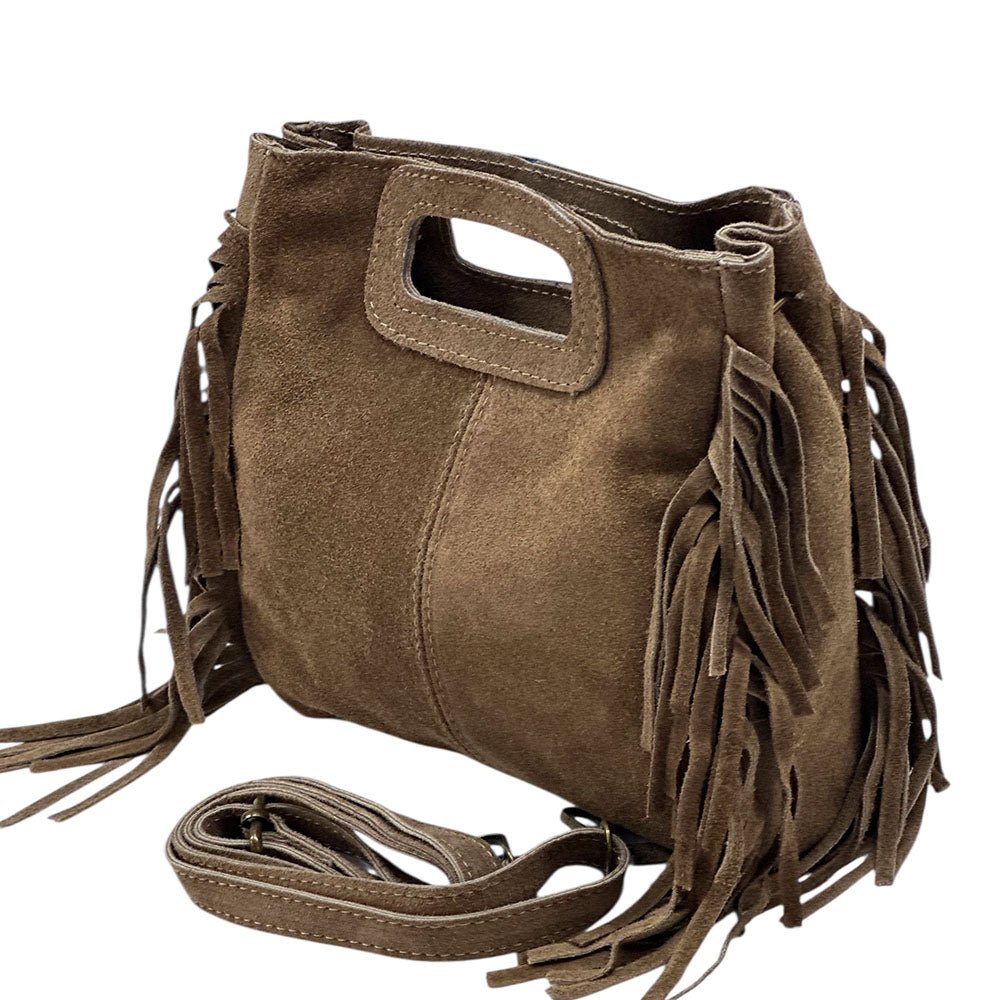 Solaio Cow Leather Fringe Handbag - Leather Italiano
