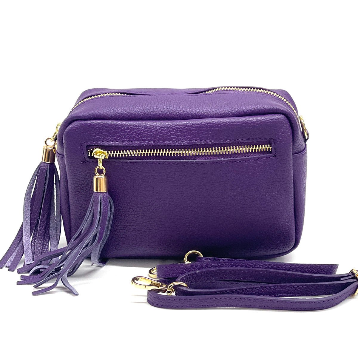 Solea Italian Leather Tassel Clutch & Crossbody Bag - Leather Italiano