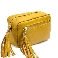 Solea Italian Leather Tassel Clutch & Crossbody Bag - Leather Italiano