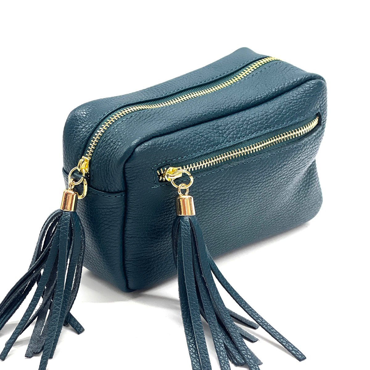 Solea Italian Leather Tassel Clutch & Crossbody Bag - Leather Italiano