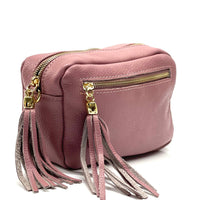Solea Italian Leather Tassel Clutch & Crossbody Bag - Leather Italiano