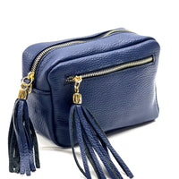 Solea Italian Leather Tassel Clutch & Crossbody Bag - Leather Italiano