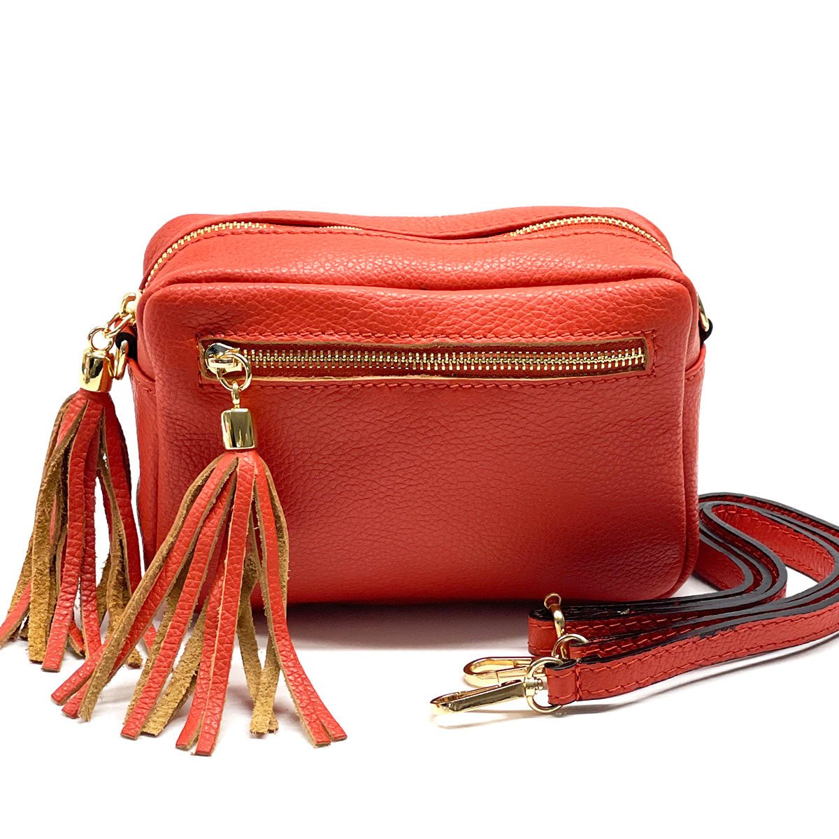 Solea Italian Leather Tassel Clutch & Crossbody Bag - Leather Italiano