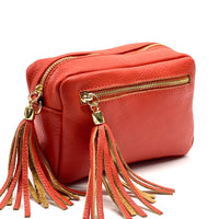 Solea Italian Leather Tassel Clutch & Crossbody Bag - Leather Italiano