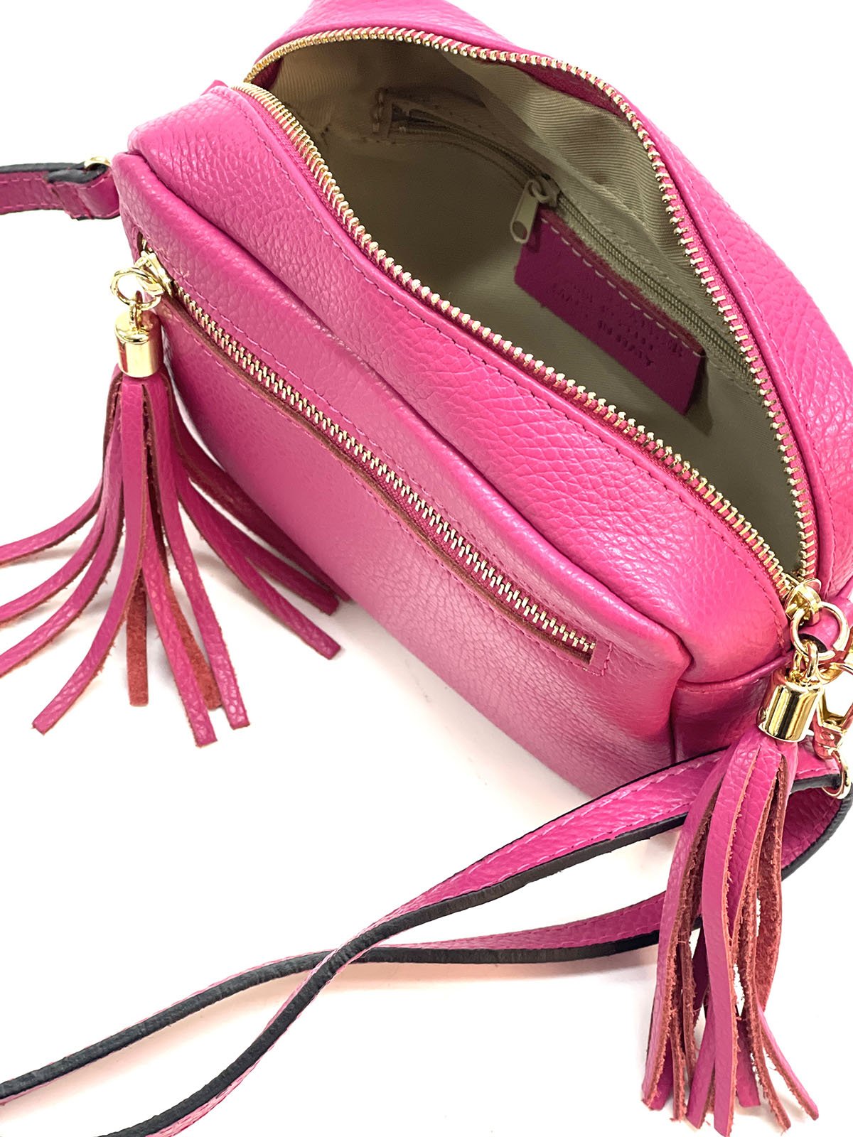 Solea Italian Leather Tassel Clutch & Crossbody Bag - Leather Italiano
