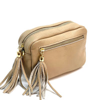 Solea Italian Leather Tassel Clutch & Crossbody Bag - Leather Italiano