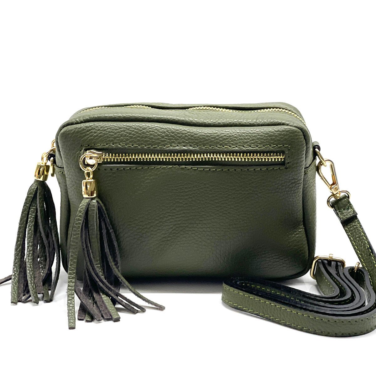 Solea Italian Leather Tassel Clutch & Crossbody Bag - Leather Italiano