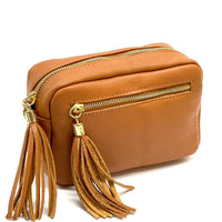 Solea Italian Leather Tassel Clutch & Crossbody Bag - Leather Italiano