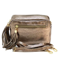 Solea Italian Leather Tassel Clutch & Crossbody Bag - Leather Italiano