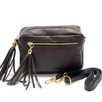 Solea Italian Leather Tassel Clutch & Crossbody Bag - Leather Italiano
