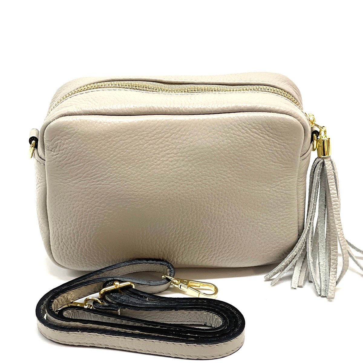 Solea Italian Leather Tassel Clutch & Crossbody Bag - Leather Italiano