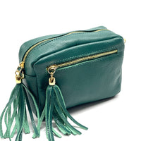 Solea Italian Leather Tassel Clutch & Crossbody Bag - Leather Italiano