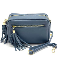 Solea Italian Leather Tassel Clutch & Crossbody Bag - Leather Italiano
