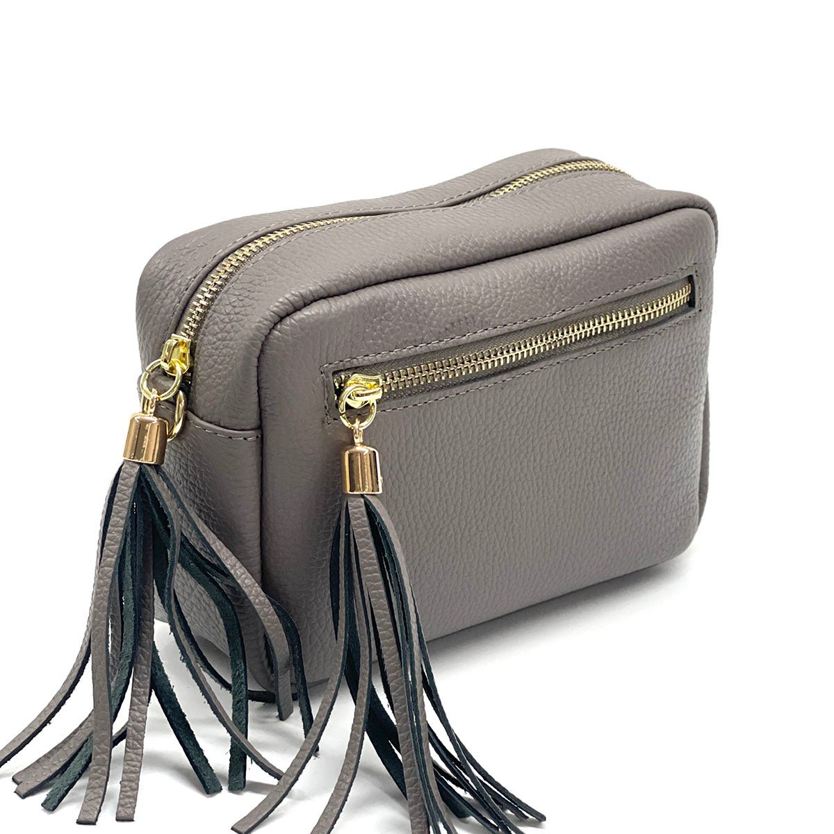 Solea Italian Leather Tassel Clutch & Crossbody Bag - Leather Italiano