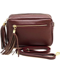 Solea Italian Leather Tassel Clutch & Crossbody Bag - Leather Italiano