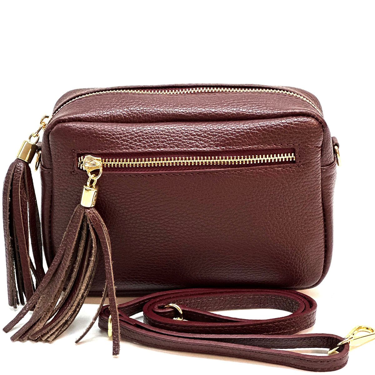 Solea Italian Leather Tassel Clutch & Crossbody Bag - Leather Italiano