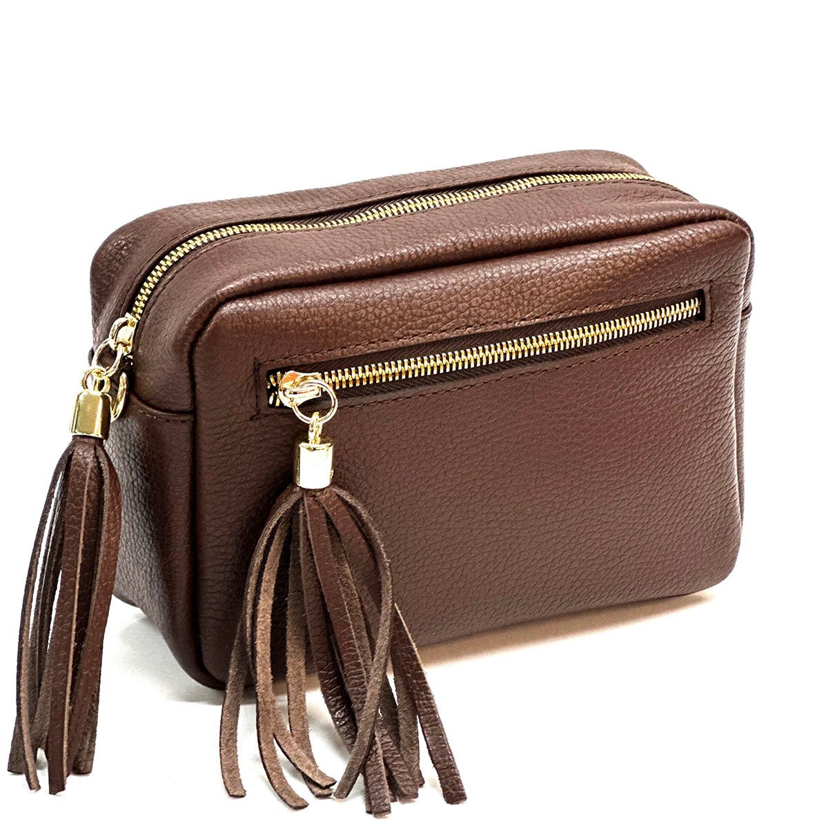 Solea Italian Leather Tassel Clutch & Crossbody Bag - Leather Italiano