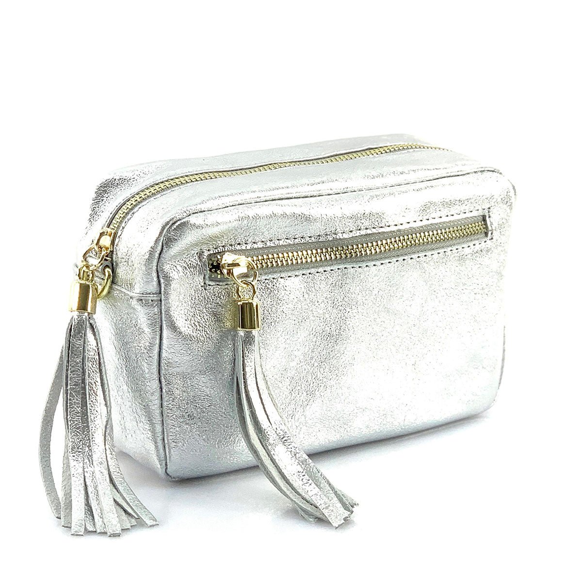 Solea Italian Leather Tassel Clutch & Crossbody Bag - Leather Italiano