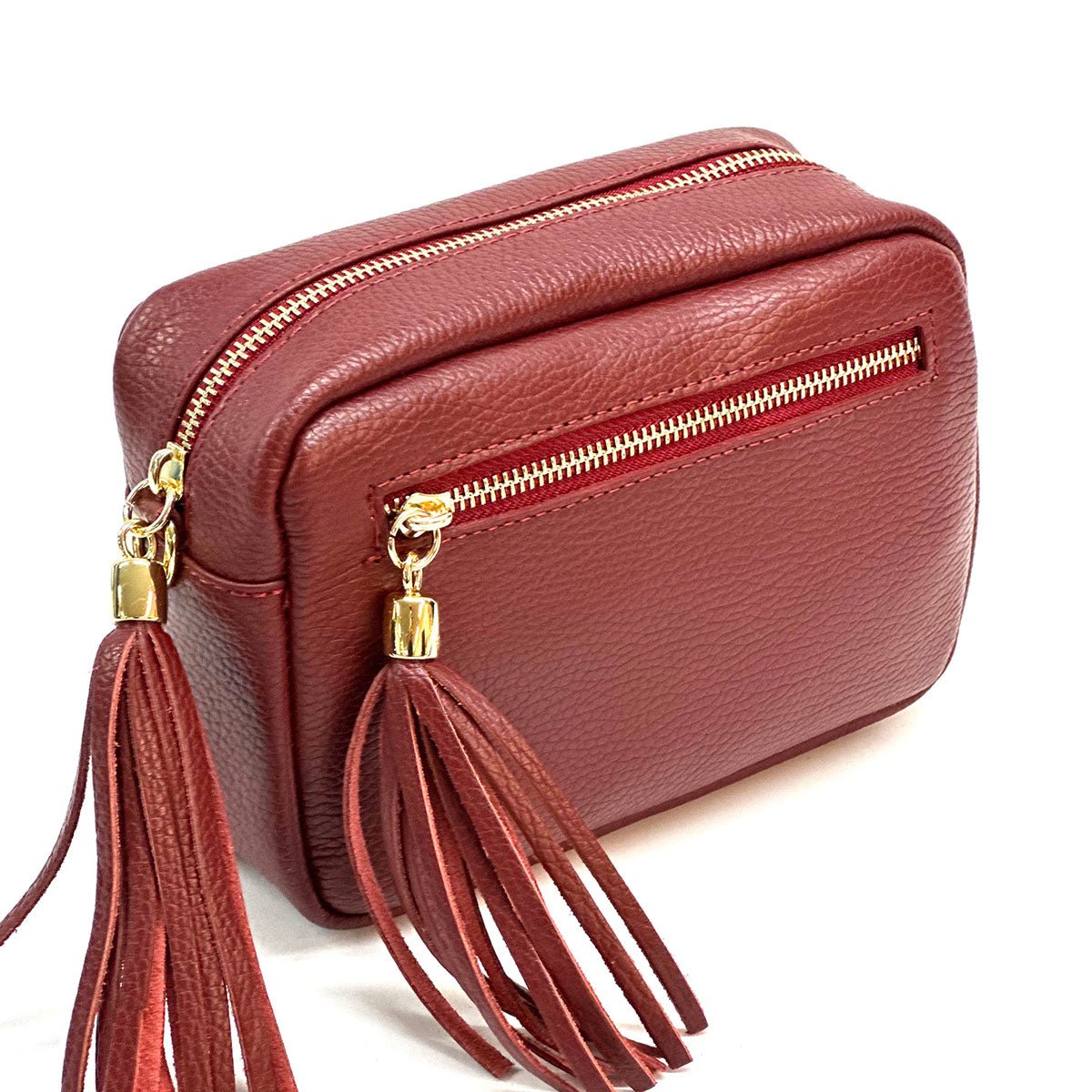 Solea Italian Leather Tassel Clutch & Crossbody Bag - Leather Italiano