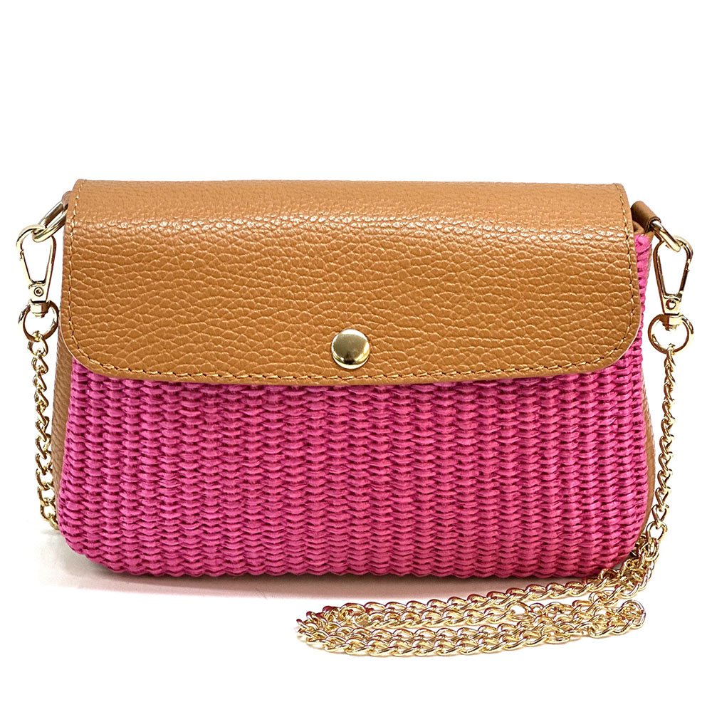 Solea Straw and Leather Clutch & Crossbody Bag - Leather Italiano