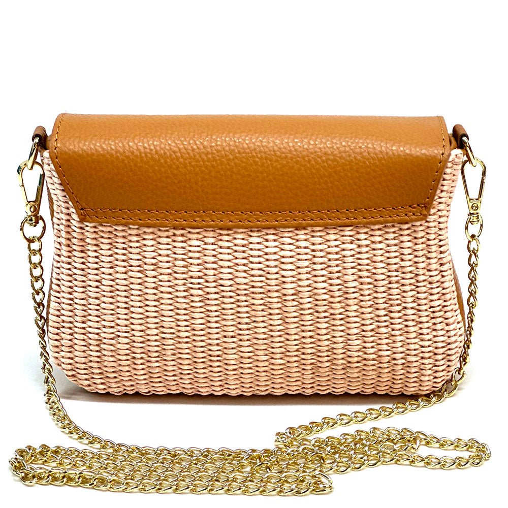 Solea Straw and Leather Clutch & Crossbody Bag - Leather Italiano