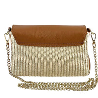 Solea Straw and Leather Clutch & Crossbody Bag - Leather Italiano