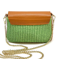 Solea Straw and Leather Clutch & Crossbody Bag - Leather Italiano