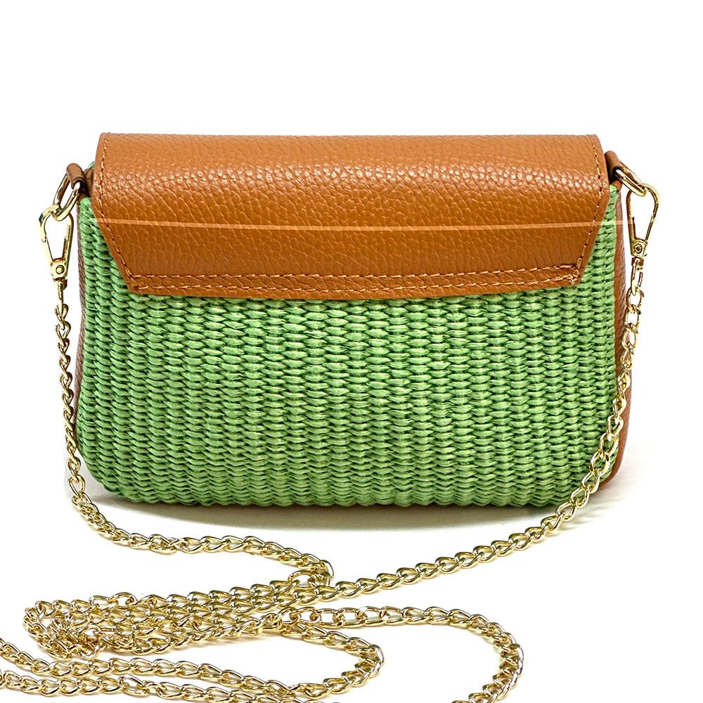 Solea Straw and Leather Clutch & Crossbody Bag - Leather Italiano