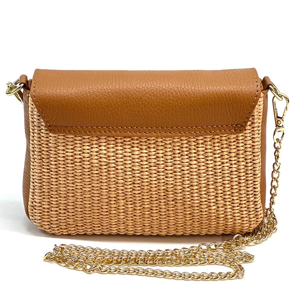 Solea Straw and Leather Clutch & Crossbody Bag - Leather Italiano