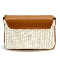 Solea Straw and Leather Clutch & Crossbody Bag - Leather Italiano